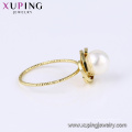 15445 xuping design simple plaqué or 14k plaine grande bague d&#39;imitation de perles